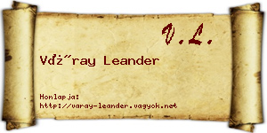 Váray Leander névjegykártya
